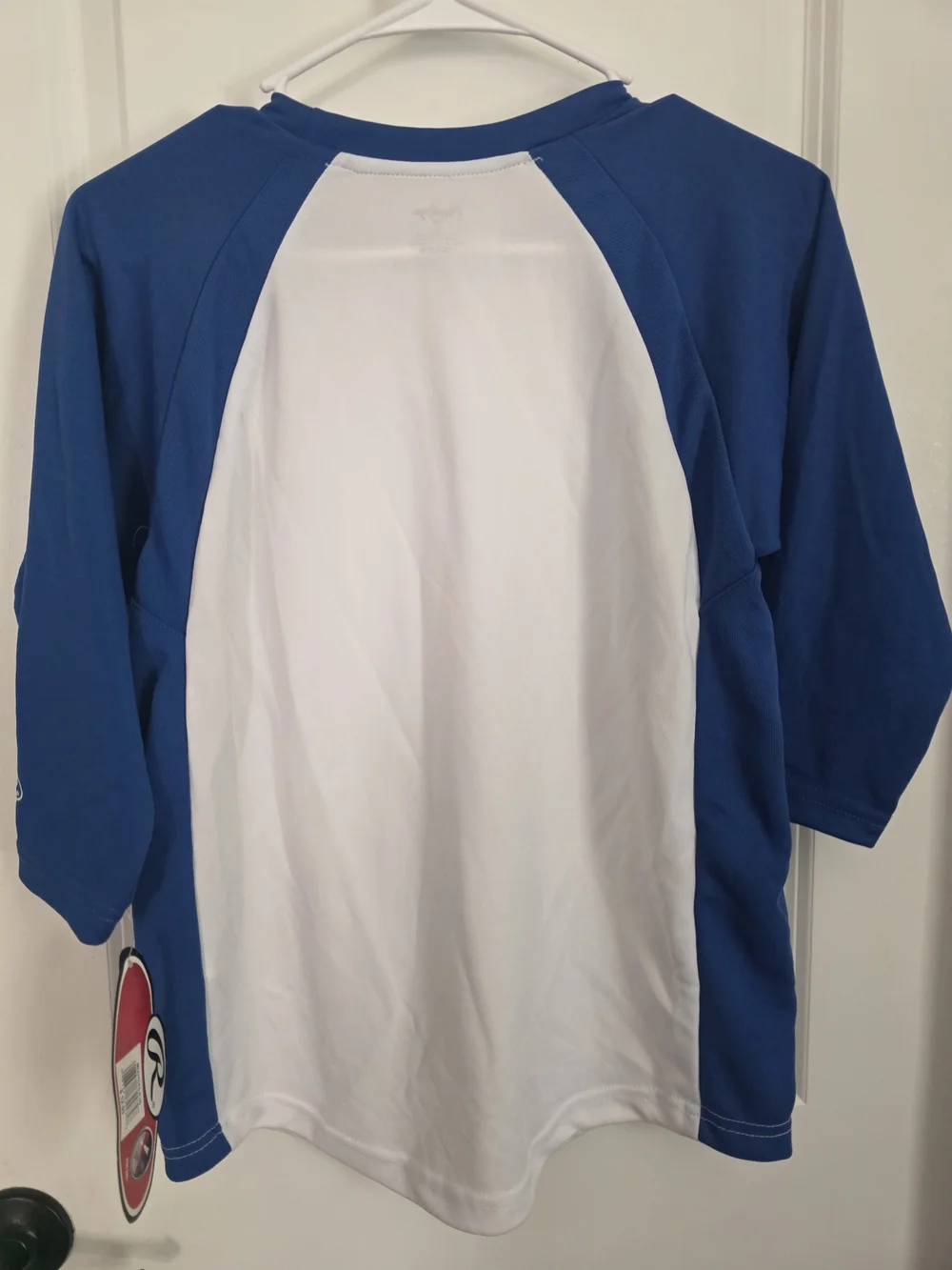 Rawlings White and Blue Raglan Youth Jersey